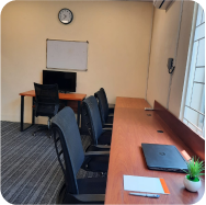 Shared workspace lounge at WorkHive